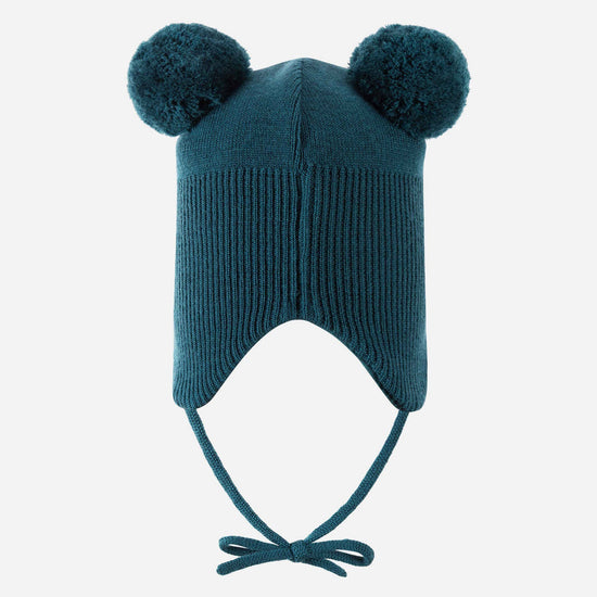 Gorro de merino Reima Kumpi para niños pequeños – Verde azulado oscuro