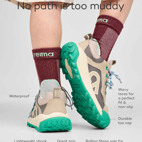 Reima Kulkuri Low ReimaTec wandelschoenen voor kinderen, zwart – Studiofoto 1