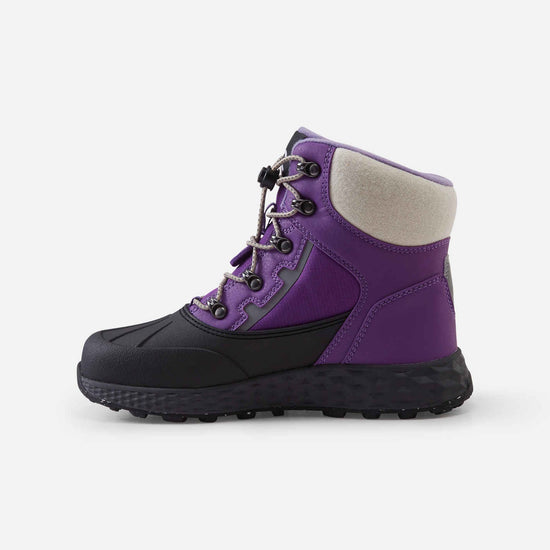 Reima Hallava Lace ReimaTec Winter Boots for Kids, Plum Purple – Product Shot, View 2