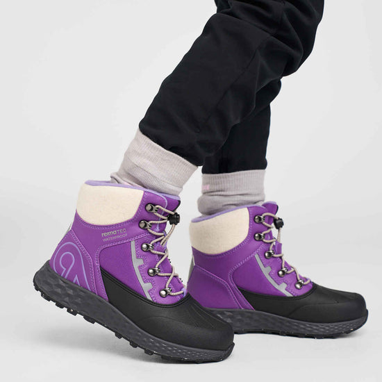 Reima Hallava Lace ReimaTec Winter Boots for Kids, Plum Purple – Studio Shot, View 8