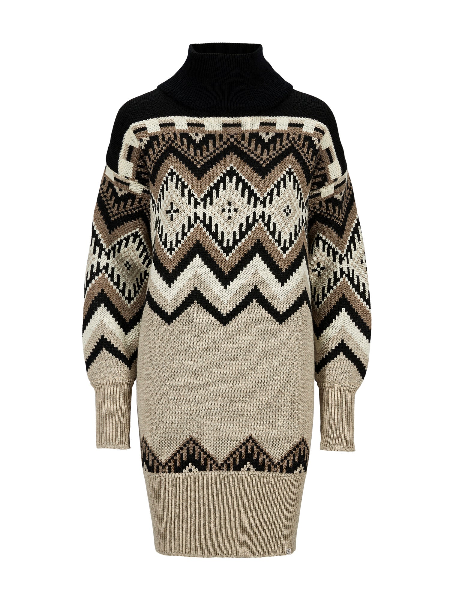 Dale Of Norway SKÅLA DRESS Sand Black Beige Offwhite S - PeakStyle