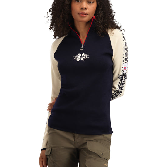 Dale Of Norway W GEILO FEM SWEATER Navy Offwhite Raspberry XL - PeakStyle