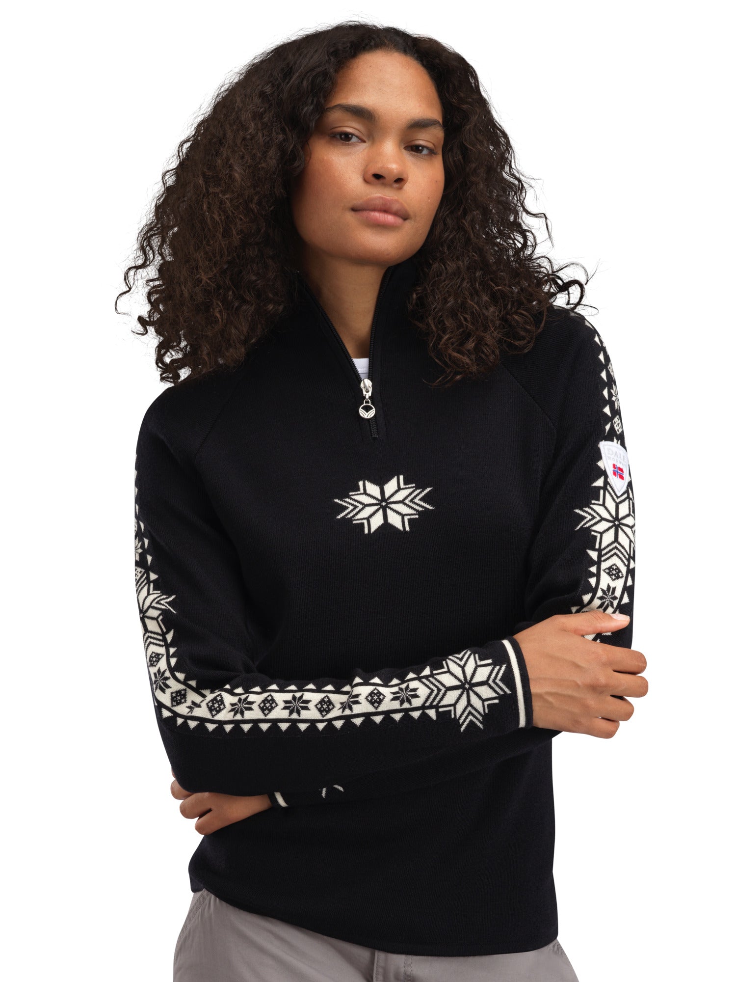 Dale Of Norway W GEILO FEM SWEATER Black Offwhite XL - PeakStyle