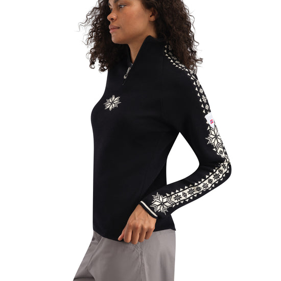 Dale Of Norway W GEILO FEM SWEATER Black Offwhite XL - PeakStyle