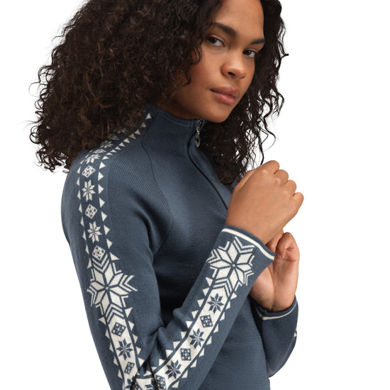 Dale Of Norway W GEILO FEM SWEATER Steel Offwhite XL - PeakStyle