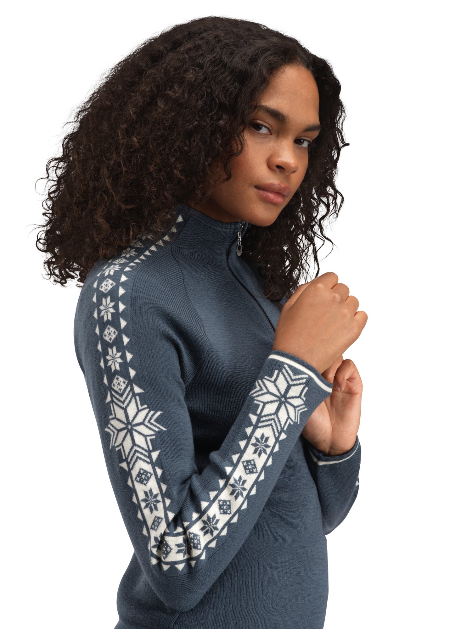 Dale Of Norway W GEILO FEM SWEATER Steel Offwhite XL - PeakStyle