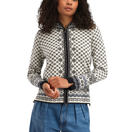 Dale Of Norway W SOLFRID FEM JACKET Offwhite Black Schiefer Grau XS - PeakStyle
