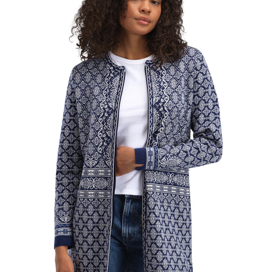 Dale Of Norway W INGEBORG FEM JACKET Electricstorm Offwhite Blue XL - PeakStyle