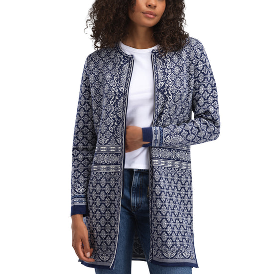 Dale Of Norway W INGEBORG FEM JACKET Electricstorm Offwhite Blue XL - PeakStyle