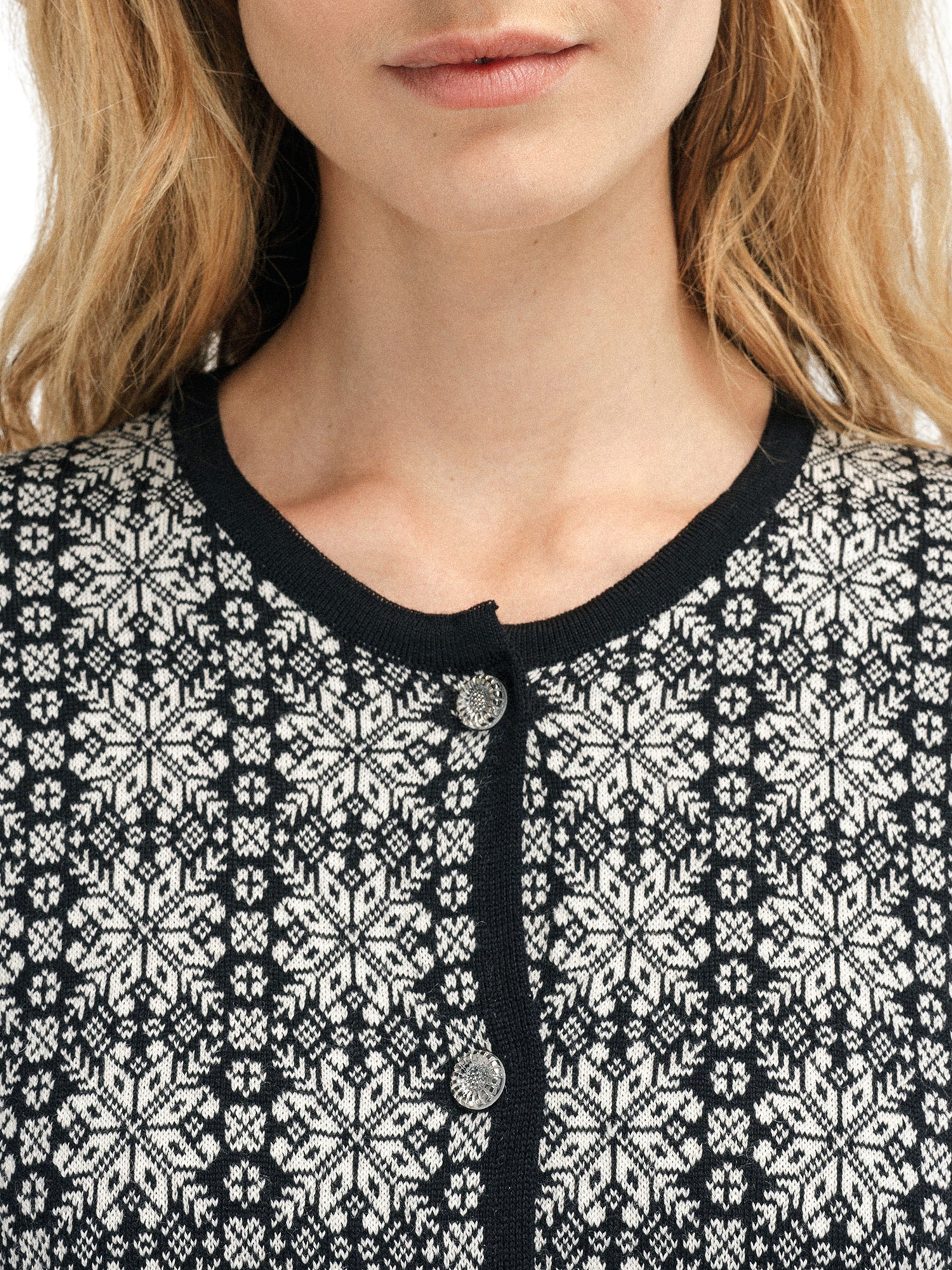 Dale Of Norway W OTHELIE FEM JACKET Black Offwhite L - PeakStyle