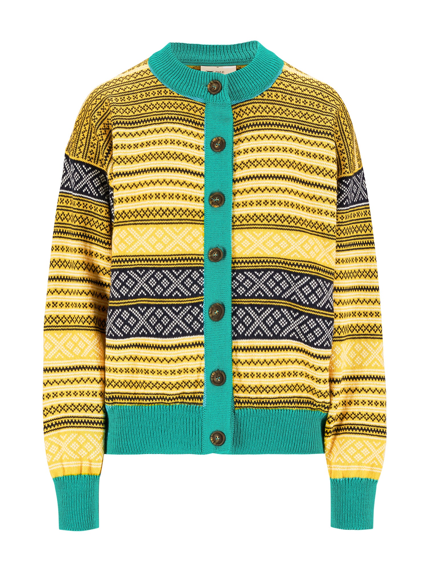Dale Of Norway W SKARPØY FEM CARDIGAN Sweethoney Peacock MidnNavy XL - PeakStyle