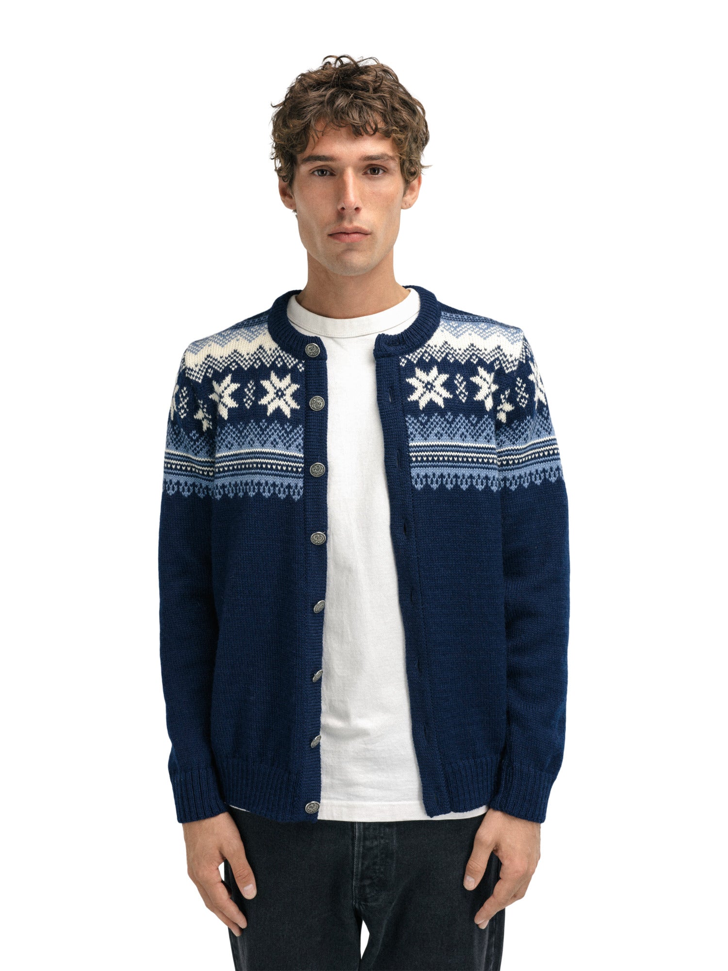 Dale Of Norway M VEAFJORD MASC JACKET Navy Blueshadow Cream XXL - PeakStyle