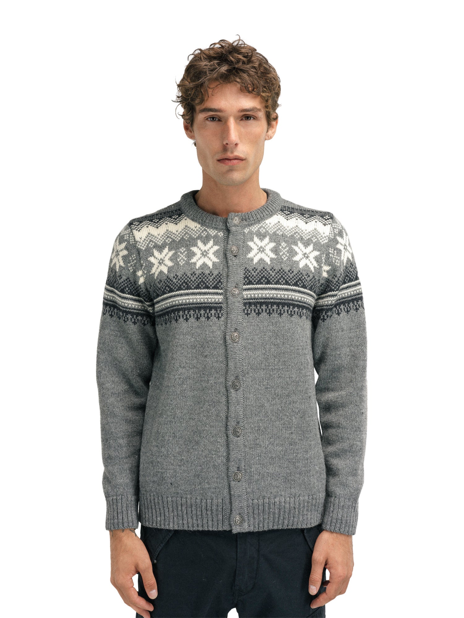 Dale Of Norway M VEAFJORD MASC JACKET Smoke Darkcharcoal Cream S - PeakStyle