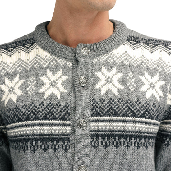 Dale Of Norway M VEAFJORD MASC JACKET Smoke Darkcharcoal Cream S - PeakStyle