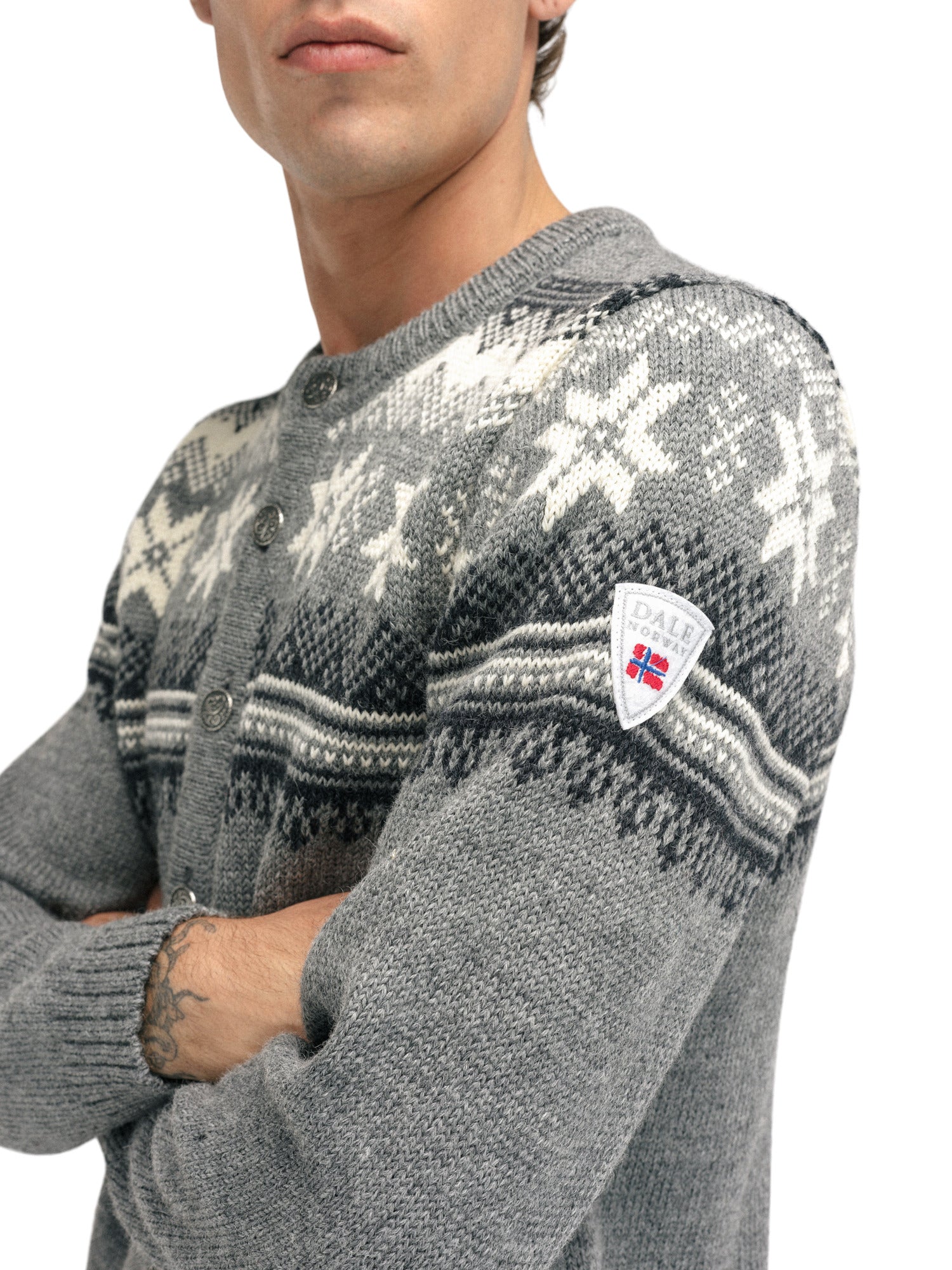Dale Of Norway M VEAFJORD MASC JACKET Smoke Darkcharcoal Cream S - PeakStyle