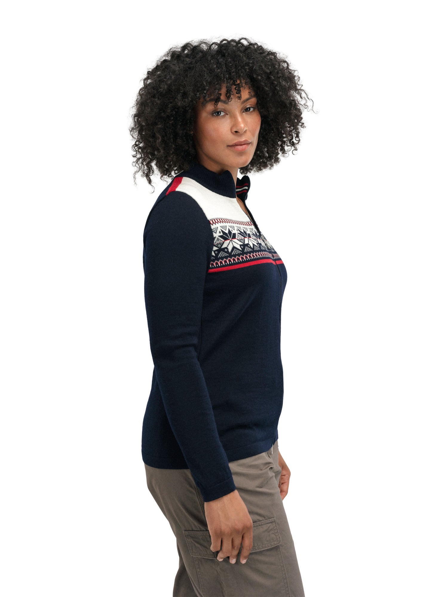Dale Of Norway W LIBERG FEM JACKET Marine Offwhite Raspberry XL - PeakStyle