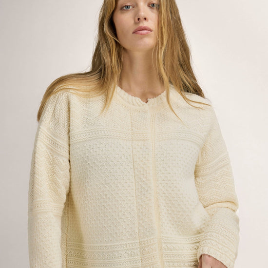 Dale Of Norway LUSA Women's Wool Cardigan Offwhite – Studio Front View