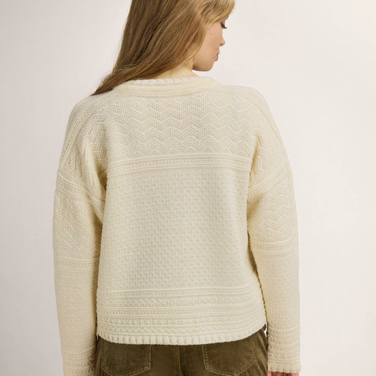 Dale Of Norway LUSA Women's Wool Cardigan Offwhite – Studio Back View