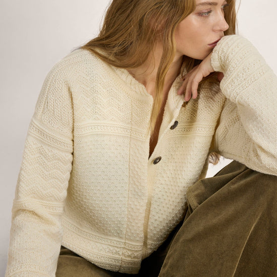 Dale Of Norway LUSA Wool Cardigan Women Offwhite – Lifestyle