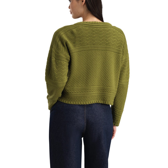 Dale Of Norway LUSA Wool Cardigan Women Alum Green – Studio Back View