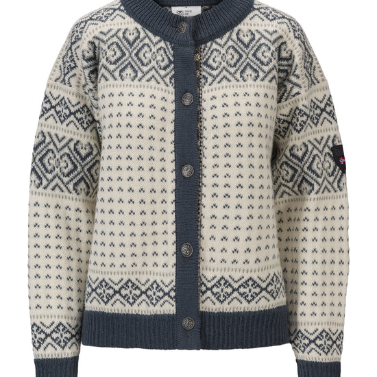 Dale Of Norway W HANNAH FEM. CARDIGAN Offwhite Steel Lightcharcoal XL - PeakStyle