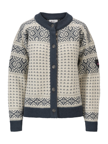 Dale Of Norway W HANNAH FEM. CARDIGAN Offwhite Steel Lightcharcoal XL - PeakStyle