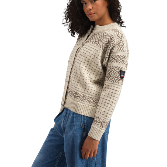 Dale Of Norway W HANNAH FEM. CARDIGAN Vanillasugar Nutmeg Birch XL - PeakStyle