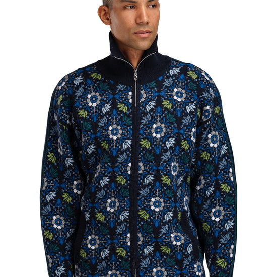 Dale Of Norway M FJÆRE MASC JACKET Navy Ultramarine Spring Green XXL - PeakStyle