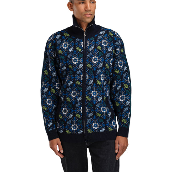 Dale Of Norway M FJÆRE MASC JACKET Navy Ultramarine Spring Green XXL - PeakStyle