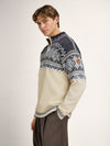 Dale Of Noorwegen VAIL Wollen Trui Heren Offwhite - Smoke - Midnight Navy Studio