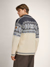 Dale Of Noorwegen VAIL Wollen Trui Heren Offwhite - Smoke - Midnight Navy Achteraanzicht
