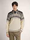 Dale Of Noorwegen VAIL Wollen Trui Heren Offwhite - Koffie - Sandstone Studio