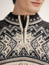 Dale Of Noorwegen VAIL Wollen Trui Heren Offwhite - Koffie - Zandsteen Detail