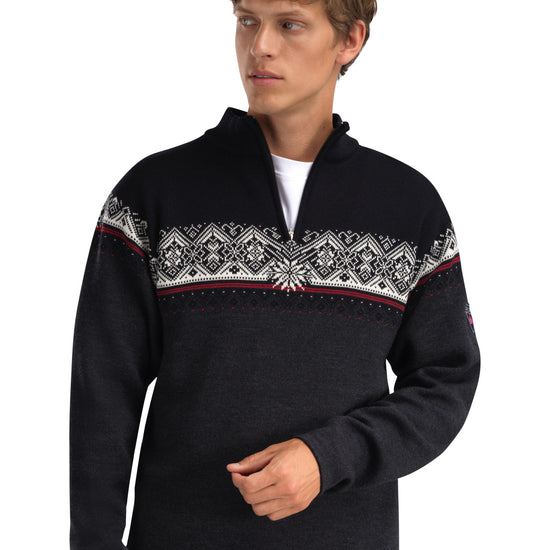 Dale Of Norway M MORITZ MASC SWEATER Darkcharcoal Raspberry Black 3XL - PeakStyle
