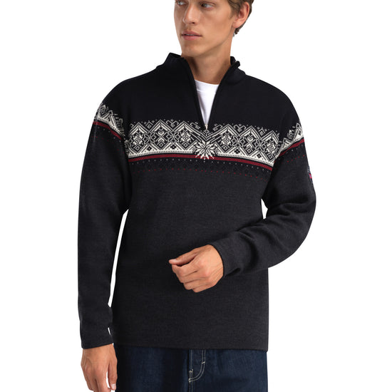 Dale Of Norway M MORITZ MASC SWEATER Darkcharcoal Raspberry Black 3XL - PeakStyle