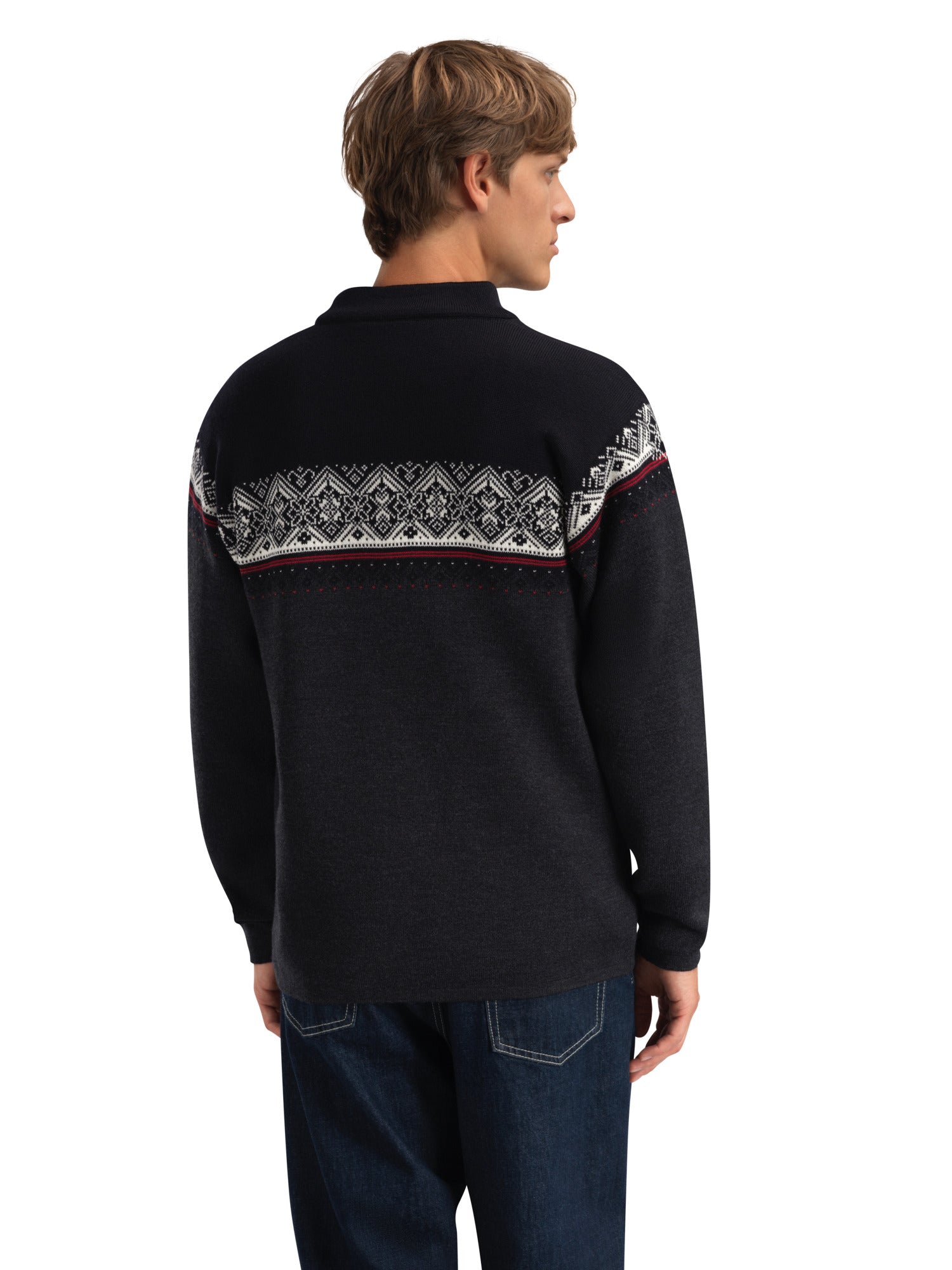 Dale Of Norway M MORITZ MASC SWEATER Darkcharcoal Raspberry Black 3XL - PeakStyle