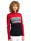 Dale Of Norway W MORITZ FEM BASIC SWEATER Raspberry Navy Offwhite S - PeakStyle