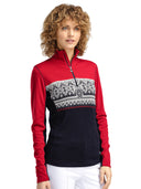 Dale Of Norway W MORITZ FEM BASIC SWEATER Raspberry Navy Offwhite S - PeakStyle