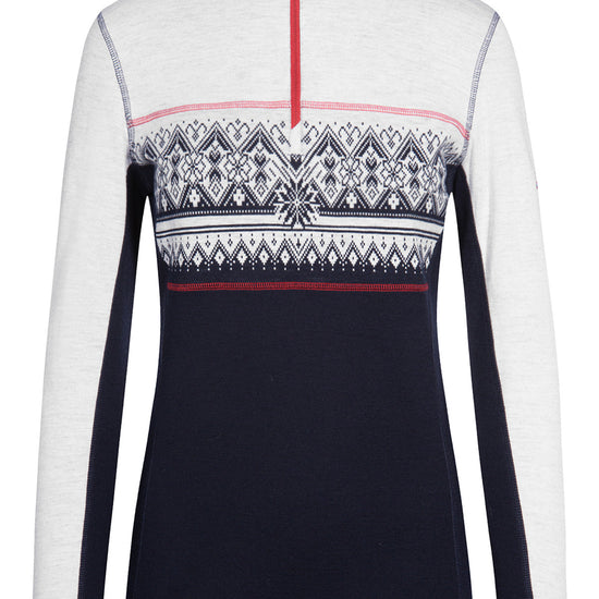 Dale Of Norway W MORITZ FEM BASIC SWEATER Navy White Raspberry XL - PeakStyle