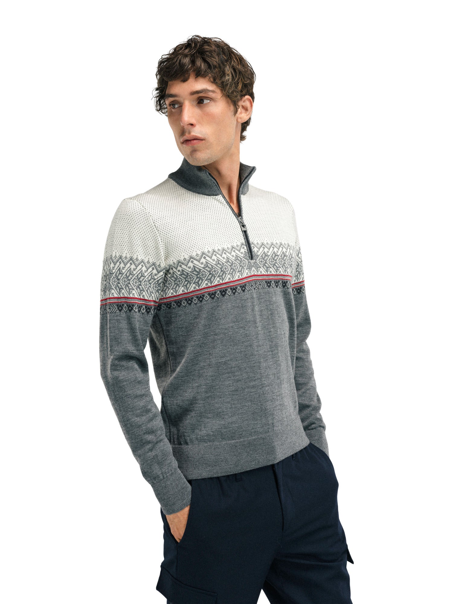 Dale Of Norway M HOVDEN MASC SWEATER Smoke Offwhite XXL - PeakStyle