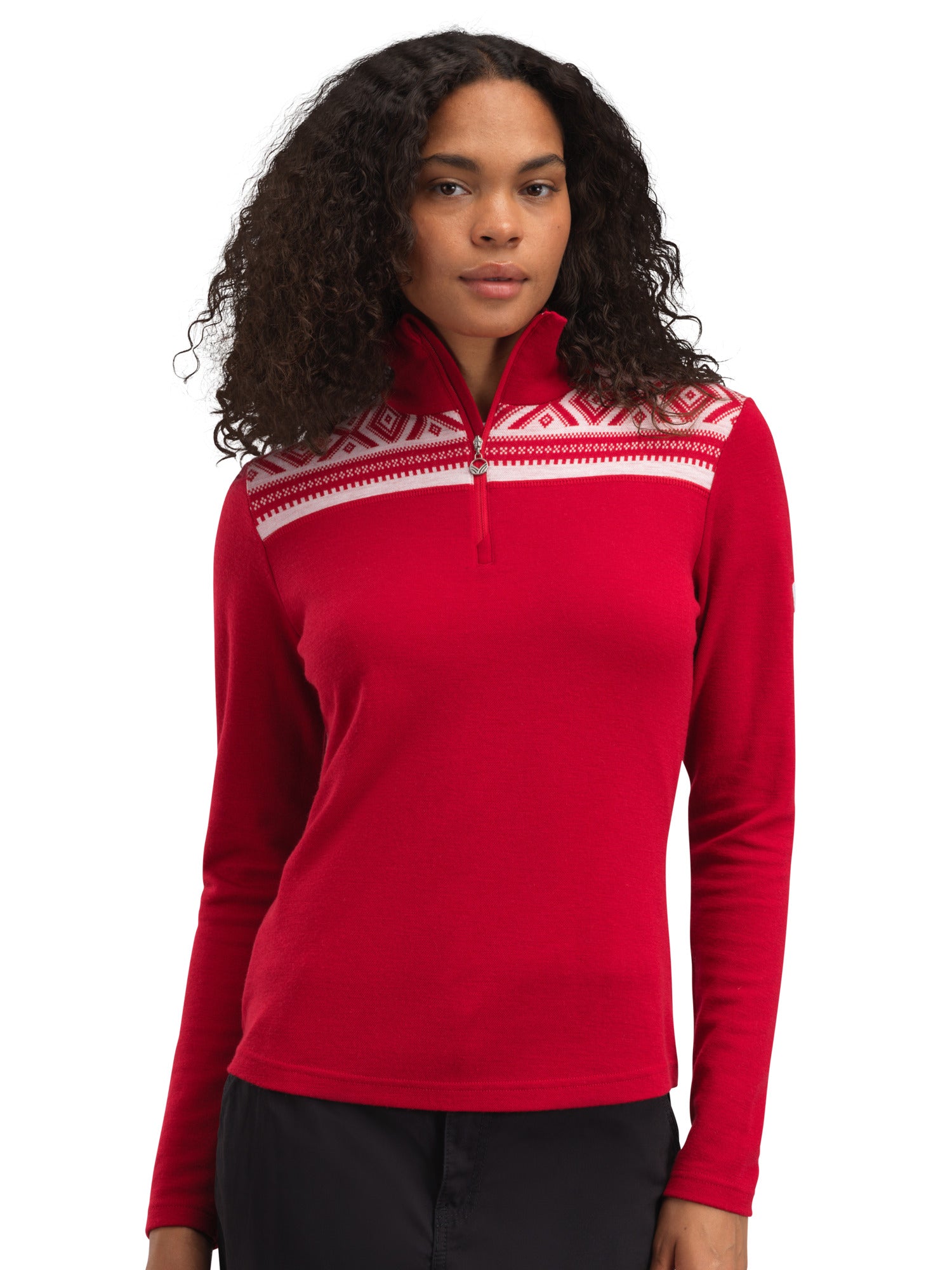 Dale Of Norway W CORTINA BASIC FEM SWEATER Raspberry Offwhite XL - PeakStyle