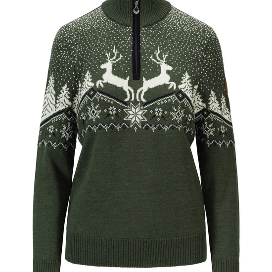 Dale Of Norway W DALE CHRISTMAS FEM SWEATER Loden Offwhite Navy XL - PeakStyle