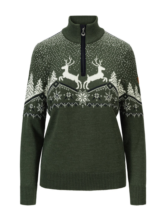 Dale Of Norway W DALE CHRISTMAS FEM SWEATER Loden Offwhite Navy XL - PeakStyle