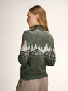Dale Christmas Dames Merino Trui - Loden - Offwhite - Navy - Achteraanzicht