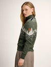 Dale Christmas Dames Merino Trui - Loden - Offwhite - Navy - Zijaanzicht
