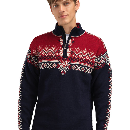 Dale Of Norway M 140TH ANNIVERSARY MASC SWEATER Navy Redrose Offwhite 3XL - PeakStyle