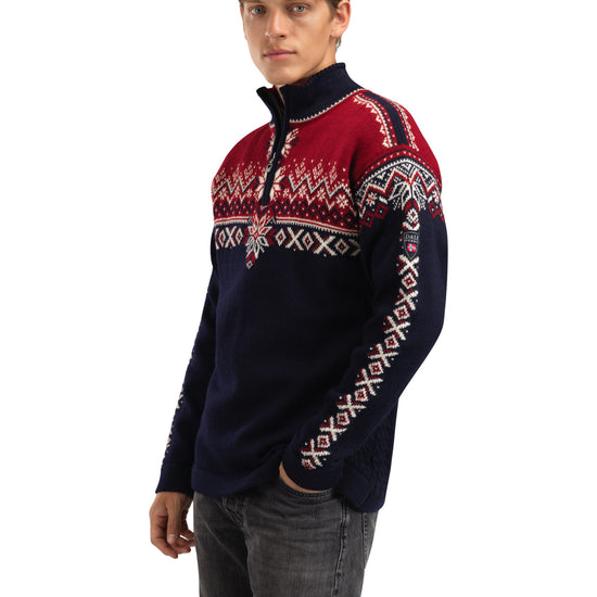 Dale Of Norway M 140TH ANNIVERSARY MASC SWEATER Navy Redrose Offwhite 3XL - PeakStyle