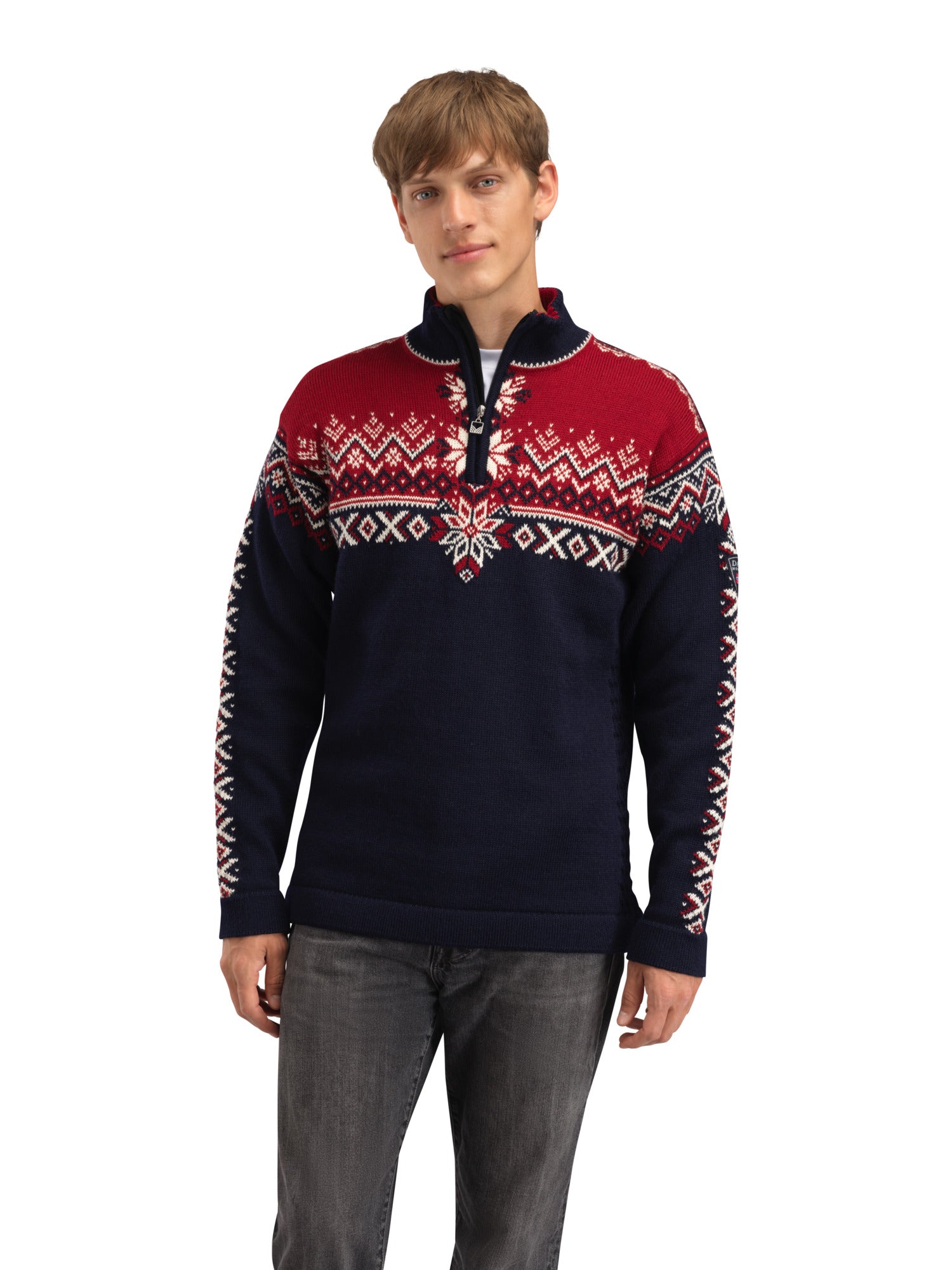Dale Of Norway M 140TH ANNIVERSARY MASC SWEATER Navy Redrose Offwhite 3XL - PeakStyle
