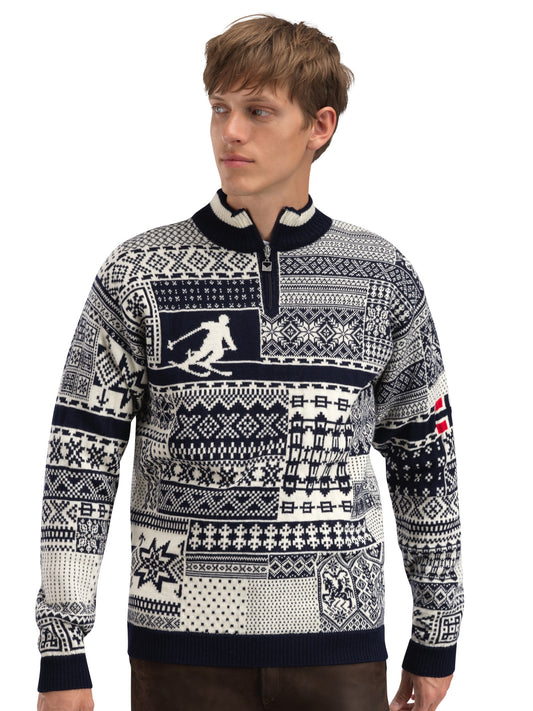Dale Of Norway M HISTORY SWEATER Navy Offwhite Raspberry XXL - PeakStyle