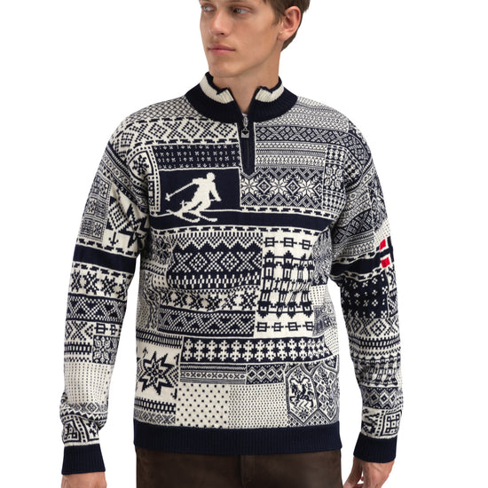 Dale Of Norway M HISTORY SWEATER Navy Offwhite Raspberry XXL - PeakStyle
